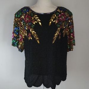 VINTAGE Women's Sequin Formal Top